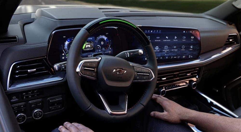 A close-up of the SuperCruise feature available on the 2025 Chevy Tahoe and Suburban.