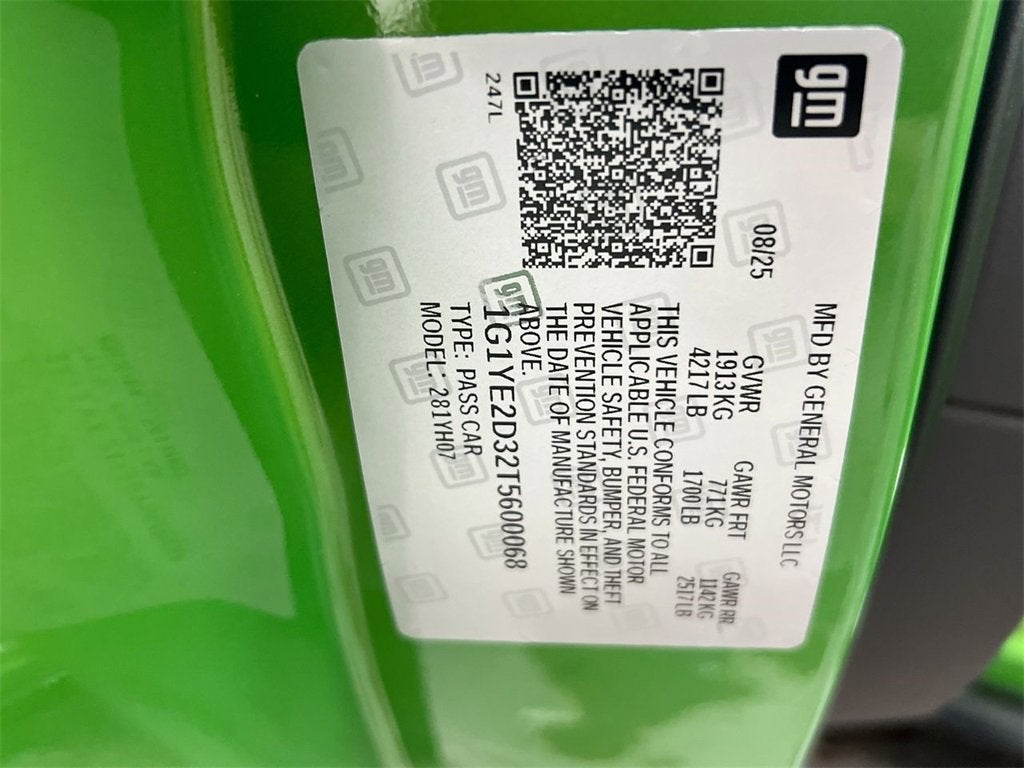 2026 Chevrolet Corvette Z06 2LZ