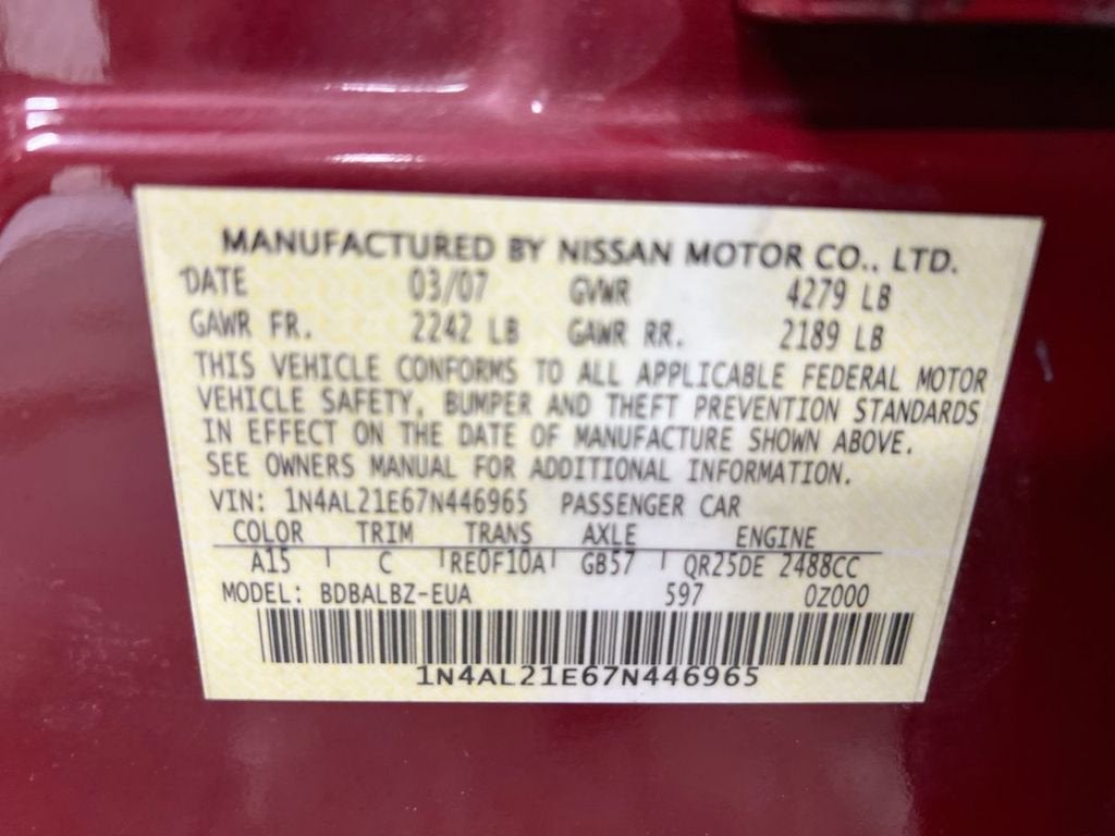 2007 Nissan Altima 2.5 S