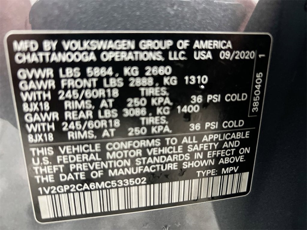 2021 Volkswagen Atlas 2.0T S