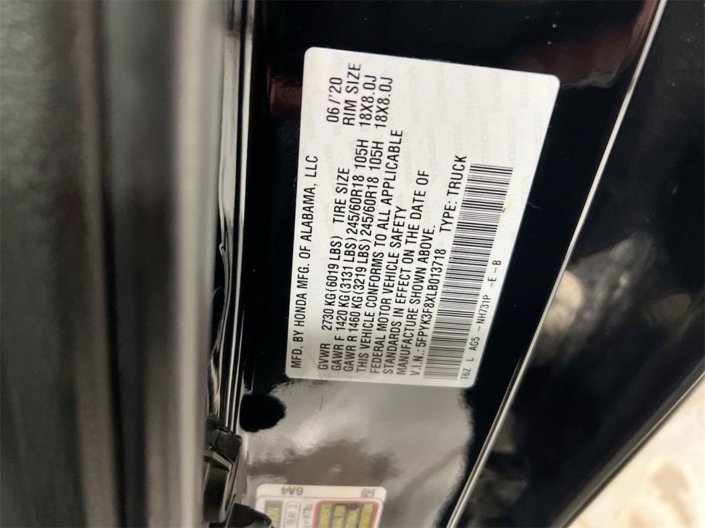 2020 Honda Ridgeline Black Edition