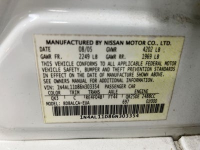 2006 Nissan Altima 2.5 S