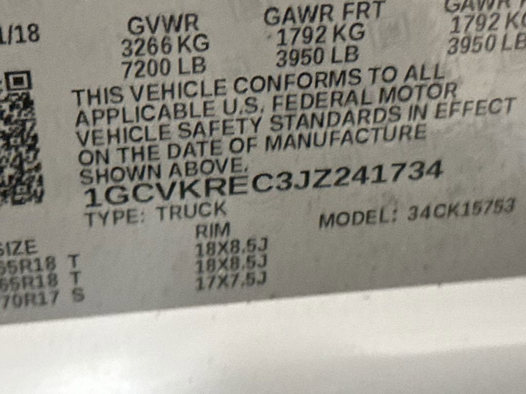 2018 Chevrolet Silverado 1500 LT