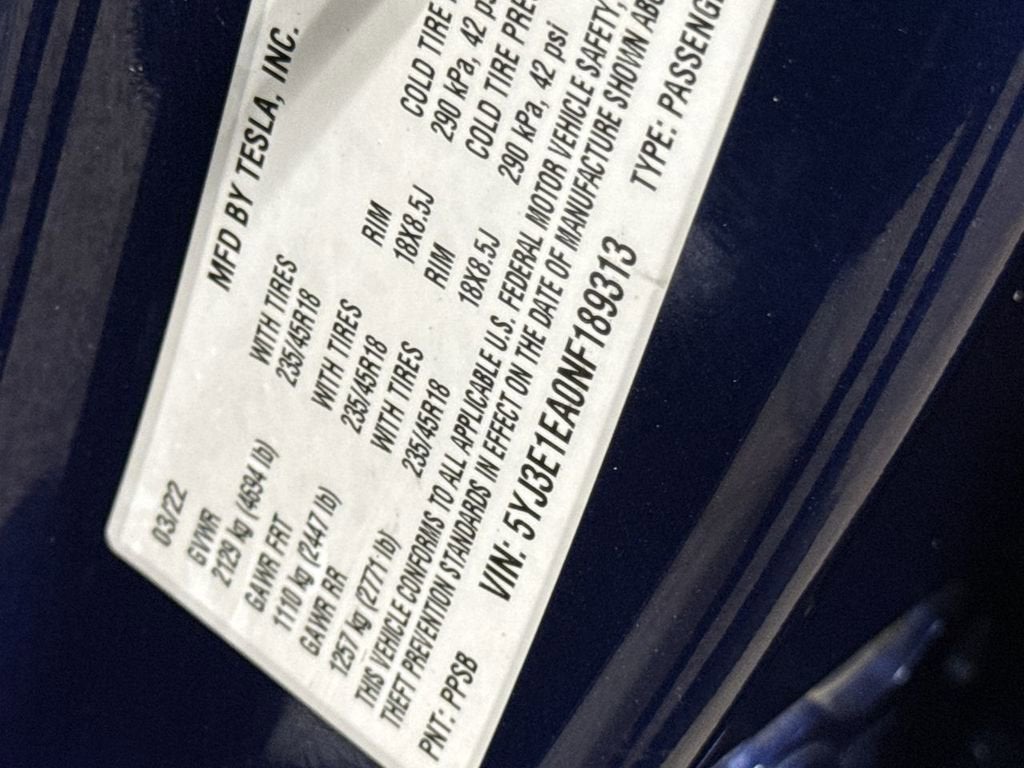 2022 Tesla Model 3 Base