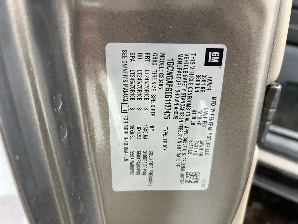 2016 Chevrolet Express Cargo 2500 Base