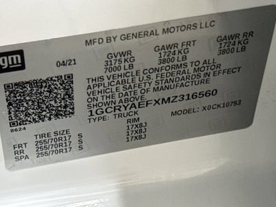 2021 Chevrolet Silverado 1500 Work Truck