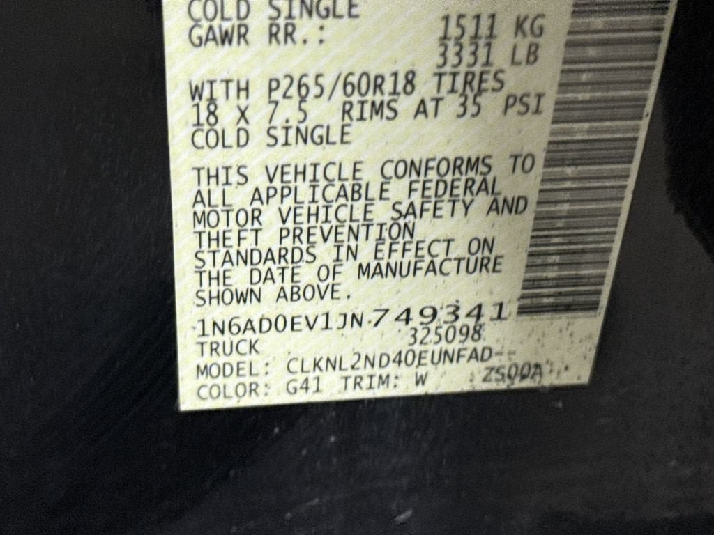 2018 Nissan Frontier SV V6