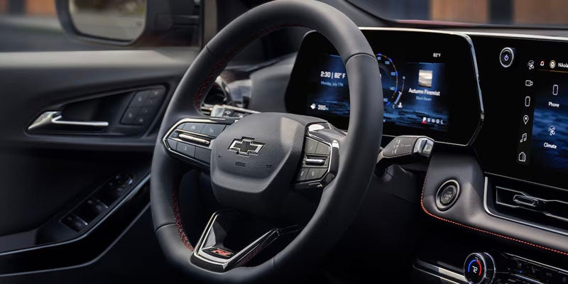 Interior design of a Chevrolet Equinox showcasing the steering wheel